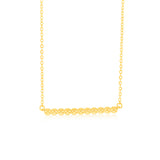 Sterling Silver Gold Plated Beaded Bar Pendant On Chain