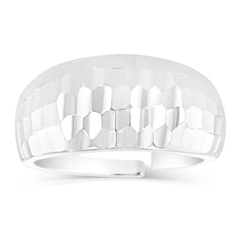 Sterling Silver Beaten Patterned Open Ring
