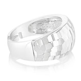 Sterling Silver Beaten Patterned Open Ring