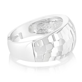 Sterling Silver Beaten Patterned Open Ring