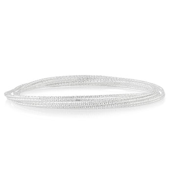 Sterling Silver Textured Bunch Of Seven Bangles