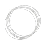 Sterling Silver Textured Bunch Of Seven Bangles