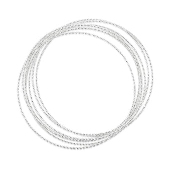 Sterling Silver Textured Bunch Of Seven Bangles