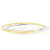Sterling Silver And Gold Plated Two Tone Set of Three 65mm Bangles