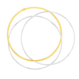 Sterling Silver And Gold Plated Two Tone Set of Three 65mm Bangles