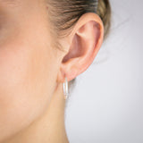 Sterling Silver Patterned 15mm Hoop Earrings