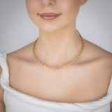Sterling Silver Gold Plated Fancy Braided 42+3cm Chain