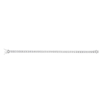 Sterling Silver Rhodium Plated 4mm Cubic Zirconia 18.4cm Tennis Bracelet
