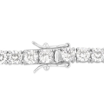 Sterling Silver Rhodium Plated 4mm Cubic Zirconia 18.4cm Tennis Bracelet