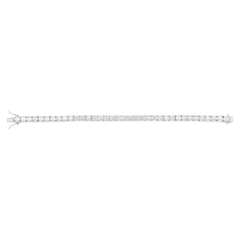 Sterling Silver Rhodium Plated 5mm Cubic Zirconia 18.4cm Bracelet