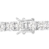 Sterling Silver Rhodium Plated 5mm Cubic Zirconia 18.4cm Bracelet
