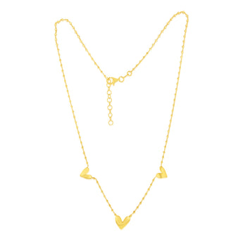 Sterling Silver Gold Plated Heart Charm 45cm Chain