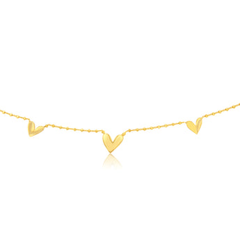 Sterling Silver Gold Plated Heart Charm 45cm Chain