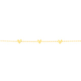 Sterling Silver Gold Plated Heart Charm 17+3 cm Bracelet