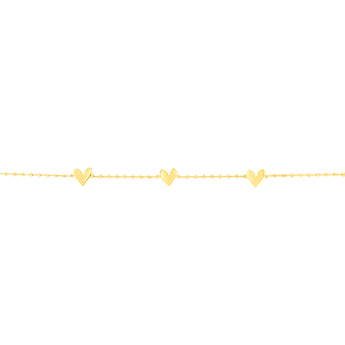 Sterling Silver Gold Plated Heart Charm 17+3 cm Bracelet