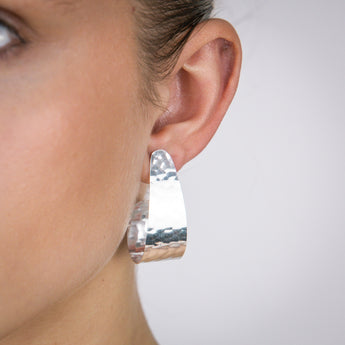 Sterling Silver "J" Shaped Stud Earrings