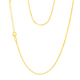 Sterling Silver Gold Plated Diamond Cut Snake 42+5cm Chain