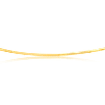 Sterling Silver Gold Plated Diamond Cut Snake 42+5cm Chain