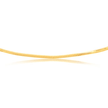 Sterling Silver Gold Plated Diamond Cut Snake 42+5cm Chain