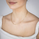 Sterling Silver Gold Plated Diamond Cut Snake 42+5cm Chain