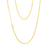 Sterling Silver Gold Plated Rope 50+5cm Chain