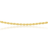 Sterling Silver Gold Plated Rope 50+5cm Chain