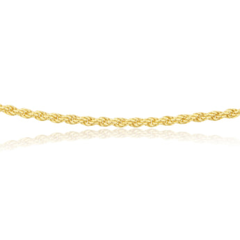 Sterling Silver Gold Plated Rope 50+5cm Chain