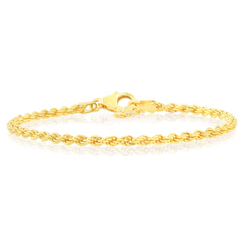 Sterling Silver Gold Plated Rope 17+2cm Chain