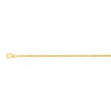 Sterling Silver Gold Plated Rope 17+2cm Chain
