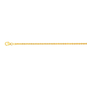 Sterling Silver Gold Plated Rope 17+2cm Chain