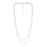 Sterling Silver Stamped Fancy Double Strand 41+5cm Chain