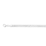 Sterling Silver Stamped Fancy Double Strand 19cm Bracelet