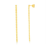 Sterling Silver Gold Plated Fancy Single Strand Drop Earrings