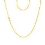 Sterling Silver Gold Plated Diamond Cut Twisted Curb 42.5+5cm Chain