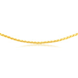 Sterling Silver Gold Plated Diamond Cut Twisted Curb 42.5+5cm Chain