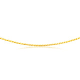 Sterling Silver Gold Plated Diamond Cut Twisted Curb 42.5+5cm Chain