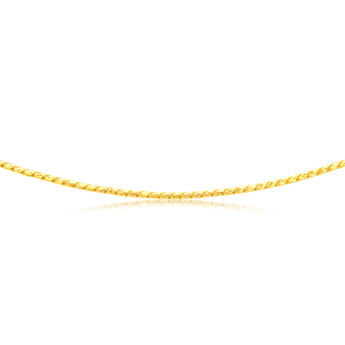 Sterling Silver Gold Plated Diamond Cut Twisted Curb 42.5+5cm Chain
