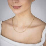 Sterling Silver Gold Plated Diamond Cut Twisted Curb 42.5+5cm Chain
