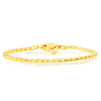 Sterling Silver Gold Plated Fancy 17.5+3cm Bracelet