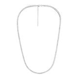 Sterling Silver Rhodium Plated 3mm Cubic Zirconia 45cm Chain