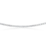Sterling Silver Rhodium Plated 3mm Cubic Zirconia 45cm Chain