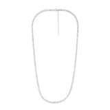Sterling Silver Rhodium Plated 3mm Cubic Zirconia Tennis 50cm Chain
