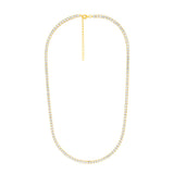 Sterling Silver Gold Plated 3mm Cubic Zirconia 45cm Tennis Chain
