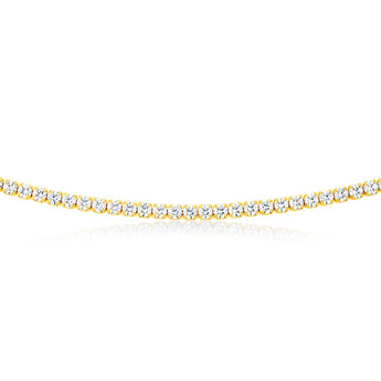Sterling Silver Gold Plated 3mm Cubic Zirconia 45cm Tennis Chain