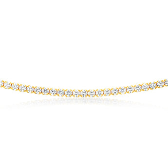 Sterling Silver Gold Plated 3mm Cubic Zirconia Tennis 50cm Chain