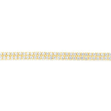 Sterling Silver Gold Plated 2mm Cubic Zirconia Double Row 16+3cm Tennis Bracelet