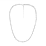 Sterling Silver Rhodium Plated 2mm Cubic Zirconia Two Row 40+5cm Tennis Chain