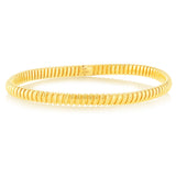 Sterling Silver Gold Plated Ribbed 68mm Bangle