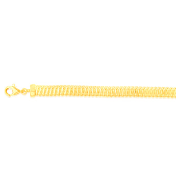 Sterling Silver Gold Plated Broad Fancy 19cm Bracelet