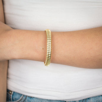 Sterling Silver Gold Plated Broad Fancy 19cm Bracelet